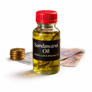 Sandawana oil bottle for wealth attraction and financial luck spiritual use