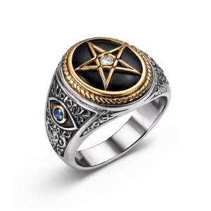 black and silver spiritual ring for protection and attraction energy
