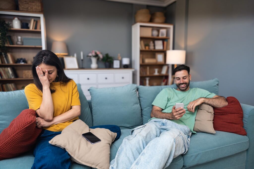 person confused due to outside influence affecting relationship