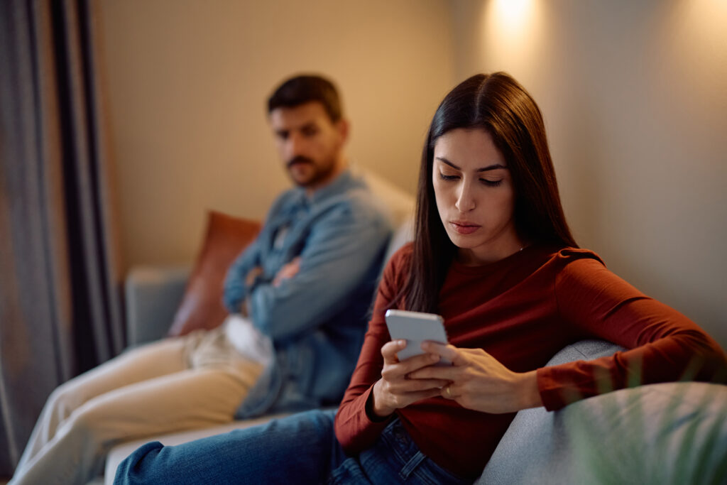 Couple showing emotional distance and lack of communication