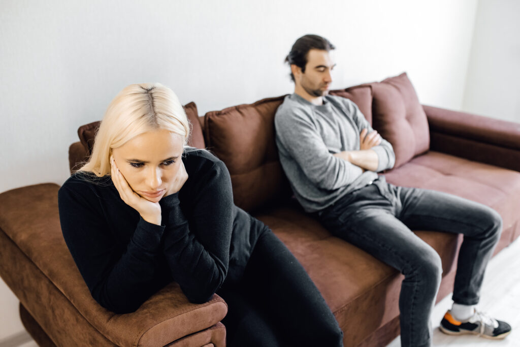 Couple showing emotional distance and lack of communication