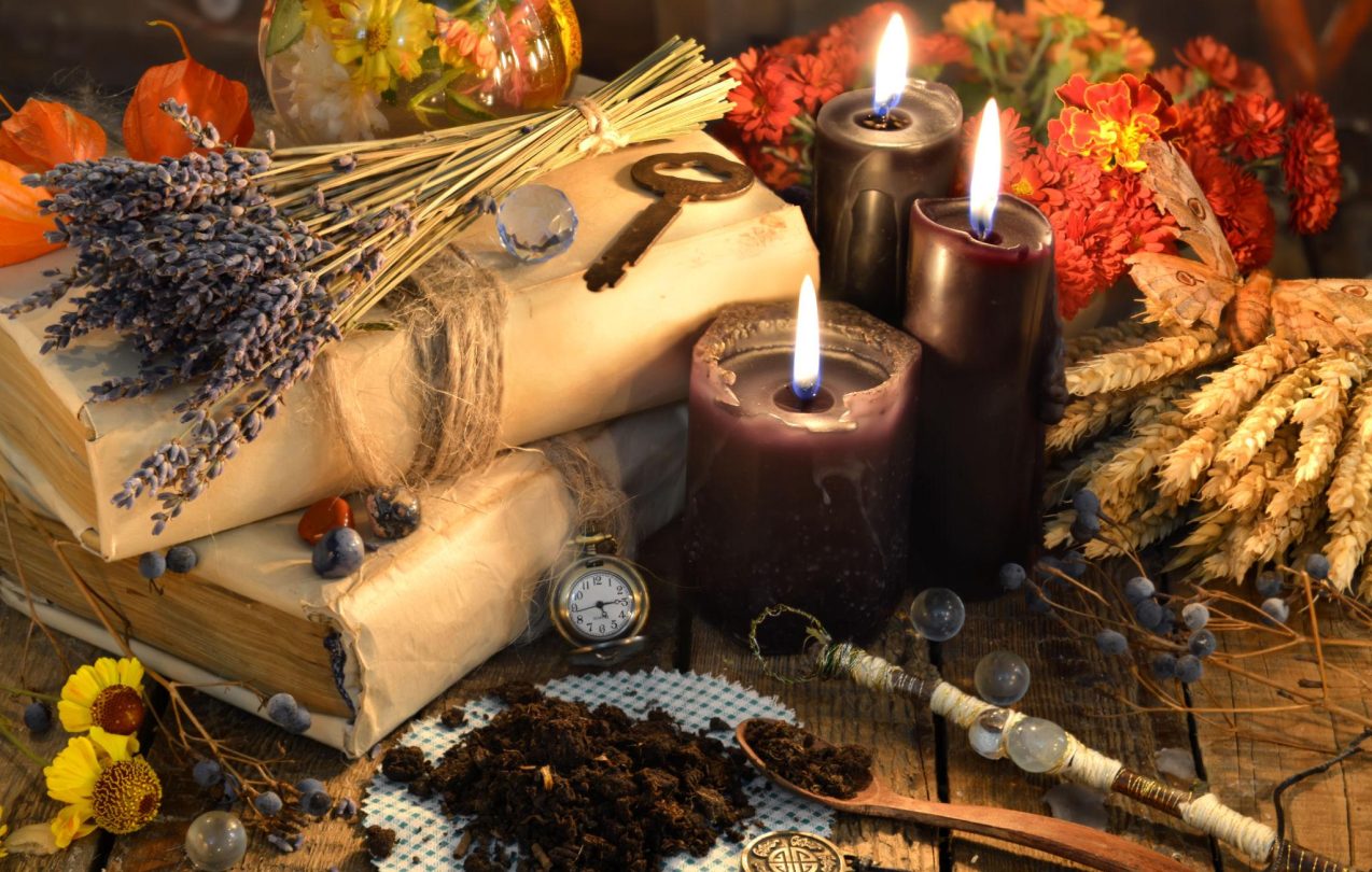 Traditional Spiritual Workspace for Psychic Guidance
